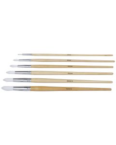 Student Round Synthetic Long Handled Brush Set of 6