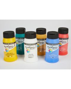 System 3 Original Acrylic Colours 500ml Set 3