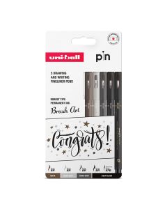 uni-ball PIN Brush Art Fineliners Assorted Pack of 5