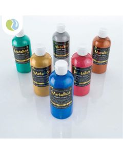 Colourcraft Metallic Fabric Paint - Assorted Colours. Set of 6