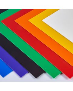 Coloured High Impact Polystyrene Sheets - 457 x 254 x 1mm - Assorted Pack of 80