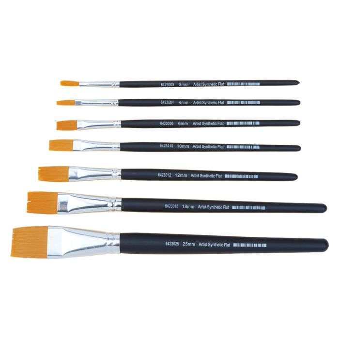 Specialist Crafts Artist Flat Short Handled Synthetic Brushes