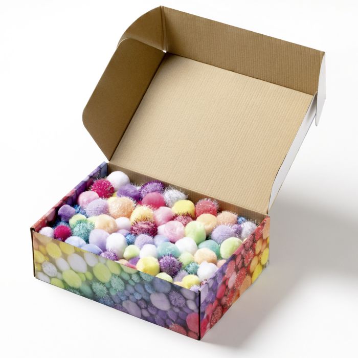 Jumbo Box of Pom-Poms  - Pastels. Box 900