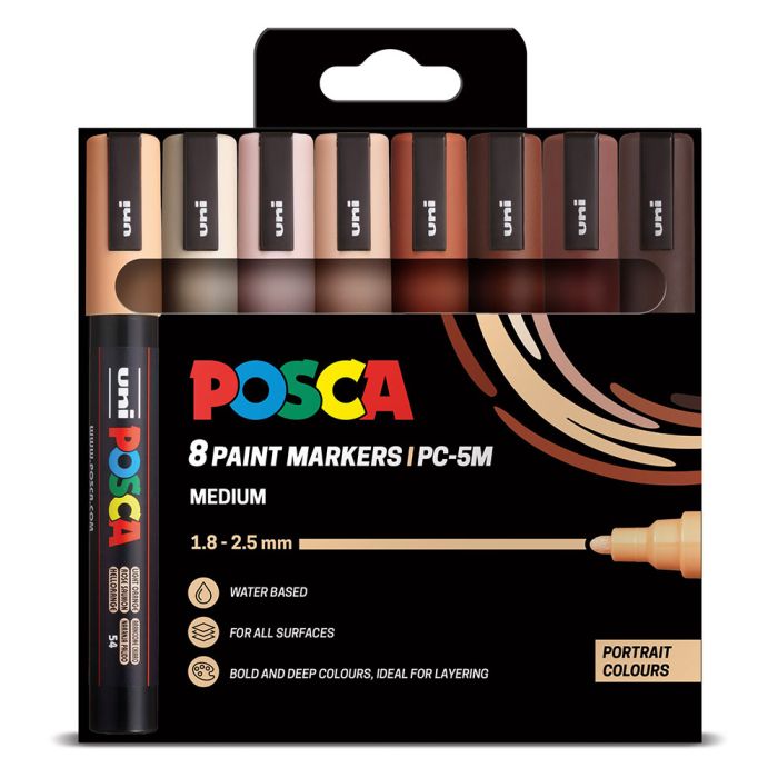 Posca Paint Marker 5M 8 Pack Portrait Colours