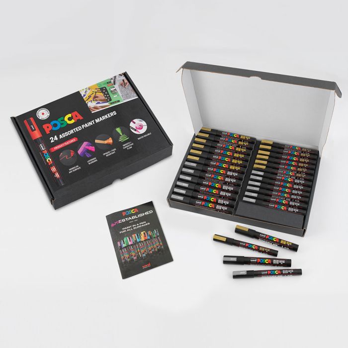 Posca PC-3M 5M 24pc Gold/Silver 