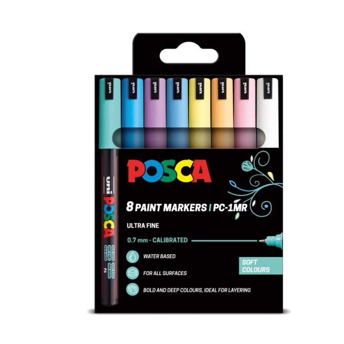 Uni Posca Marker PC-1MR 8 Soft Colours