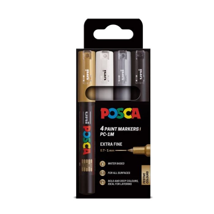 Uni Posca Marker PC-1M 4 Festive Colours