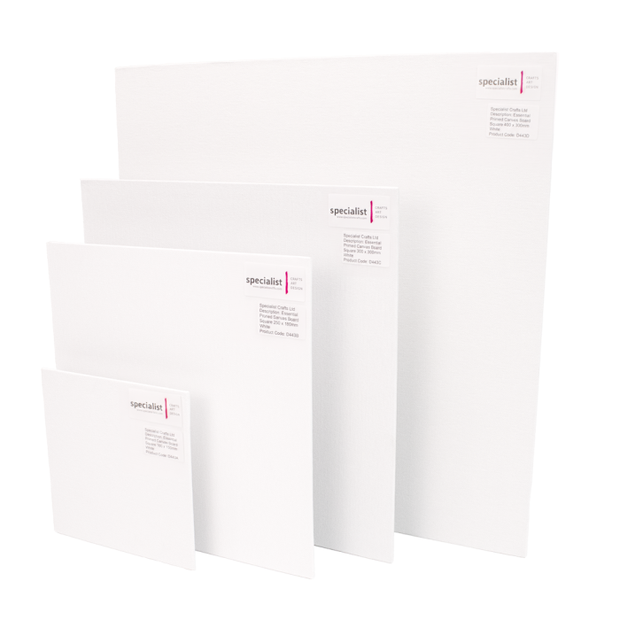 Specialist Crafts Essential Primed Canvas Square Boards