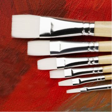 Essentials Short Handled Flat Synthetic Brush Bulk Pack