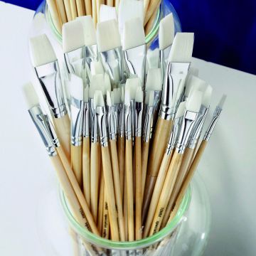 Essentials Flat Synthetic Watercolour Brush Bulk Pack