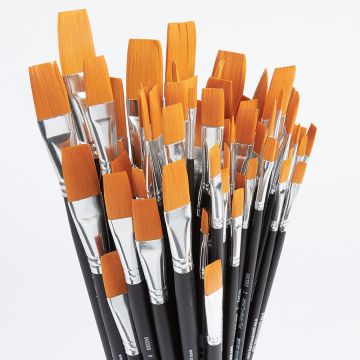 Artist Flat Synthetic Brush Bulk Pack