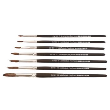 Specialist Crafts Artist Round Synthetic Pony Brush Set
