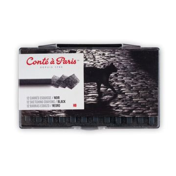 Conte Carres. Black. HB. Pack of 12