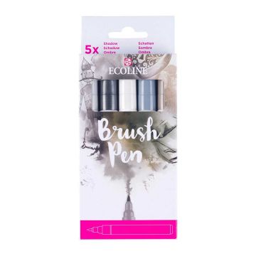 Ecoline Brushpen Grey Pack of 5
