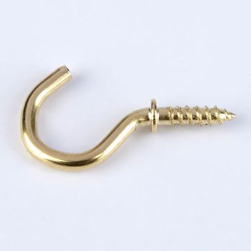 Brassed Cup Hooks - Shouldered