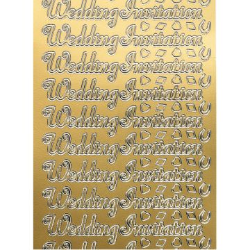 Wedding Invitation Gold Celebratory Text Stickers. Each 