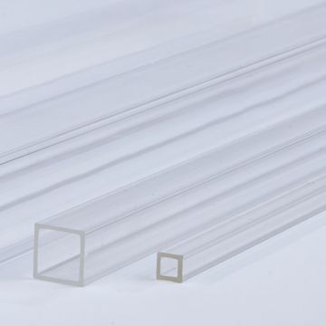 Clear Square Extruded Acrylic Tubes