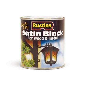 Rustins Satin Black Paint - 500ml