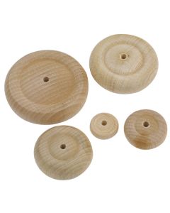 Turned Wooden Wheels. Pack of 10