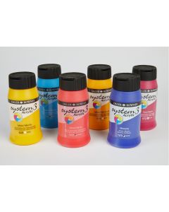 System 3 Original Acrylic Colours 500ml Set 2. Set of 6