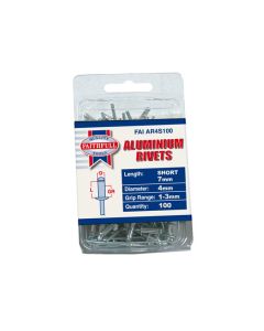 Aluminium Alloy Blind Rivets - 4mm. Per pack