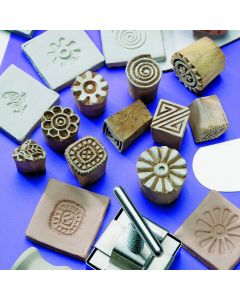 Wooden Block Stamps Set. Set of 10