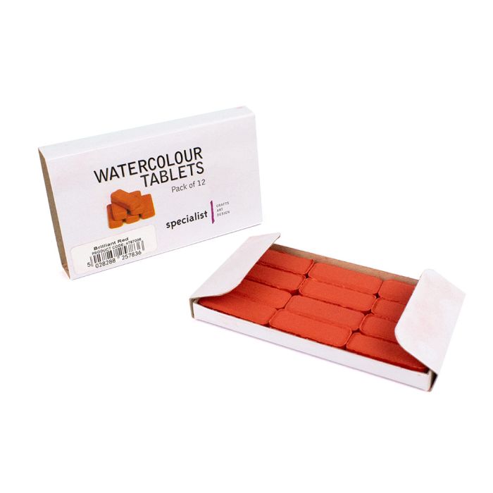 Specialist Crafts Watercolour Tablet Pack 12 Brilliant Red