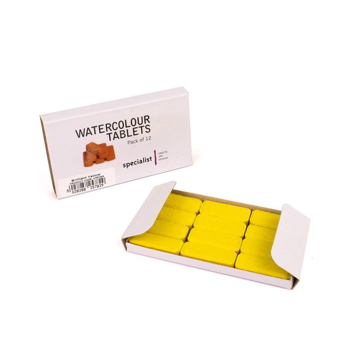 Specialist Crafts Watercolour Tablet Pack of 12 Brilliant Yellow