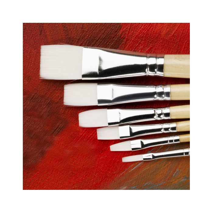 Essentials Short Handled Flat Synthetic Brush Bulk Pack
