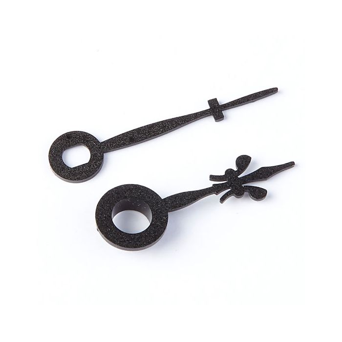Plastic Clock Hands - Minute 27mm. Hour 22mm - Black