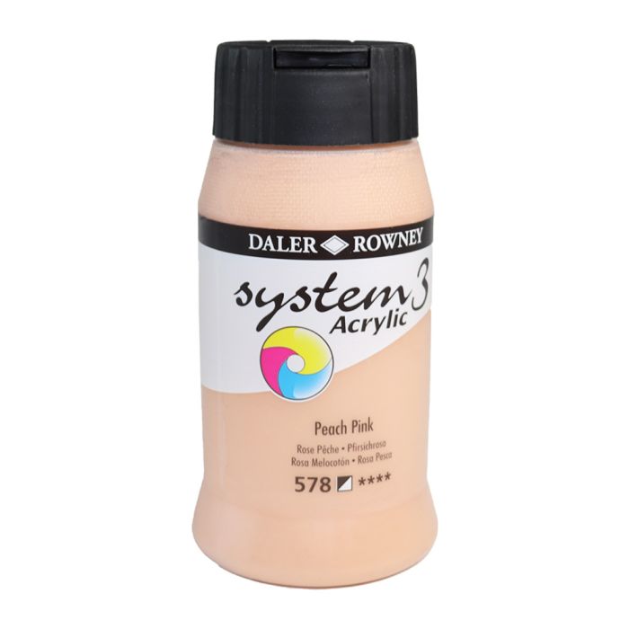 Daler-Rowney System 3 Original Acrylic Colours  500ml - Portrait Pink