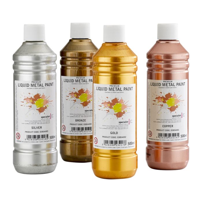 Specialist Crafts Premium Readymixed 500ml Liquid Metal Paint
