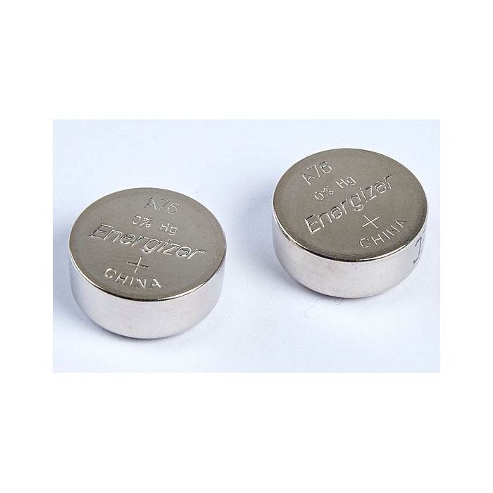 Button Cells - LR44 - 11.6mm dia x 5.4mm high. Pack of 2