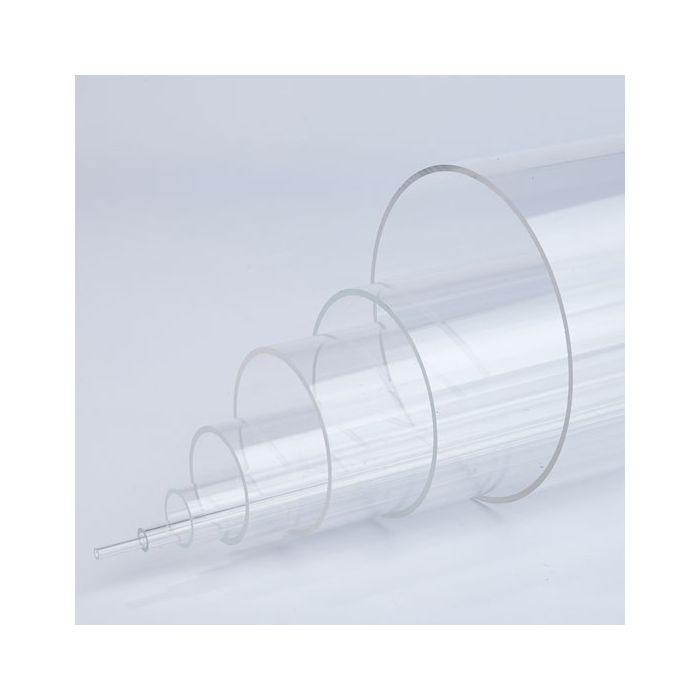 Clear Round Extruded Acrylic Tubes  - 500mm