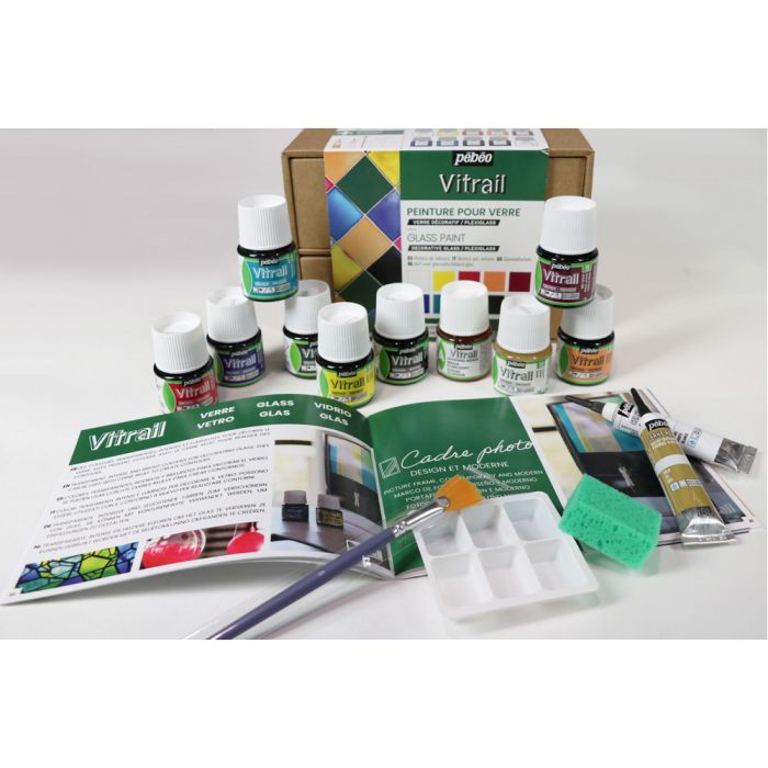 Pebeo Vitrail Glass Paint 45ml Assorted Set