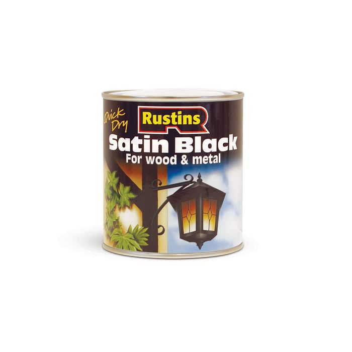 Rustins Satin Black Paint - 500ml
