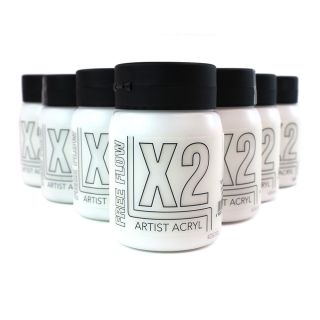 X2 Free Flow Acryl 500ml - Titanium White Bulk Pack