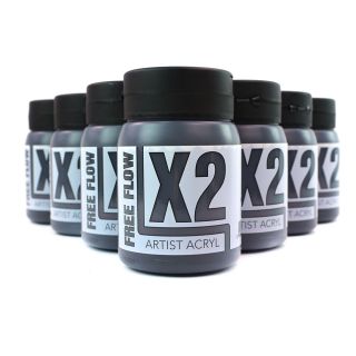 X2 Free Flow Acryl 500ml - Mars Black Bulk Pack
