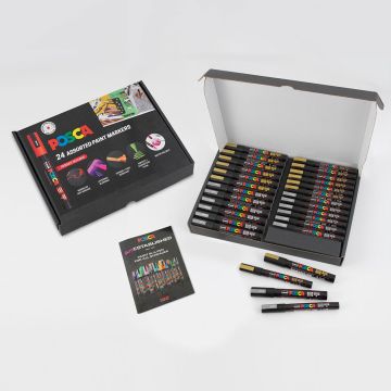 Posca PC-3M 5M 24pc Gold/Silver 