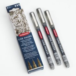 Derwent Line Maker Pen Graphite. Set of 3 | Specialist Crafts