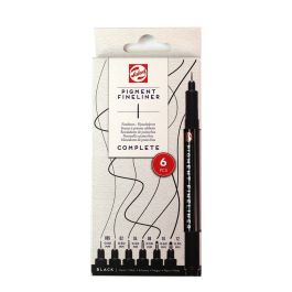 Talens Pigment Set 6 Fineliner: Punte Da 0,2 A 0,7 Mm, Inchiostro Nero Indelebile E Resistente Alla Luce - 3