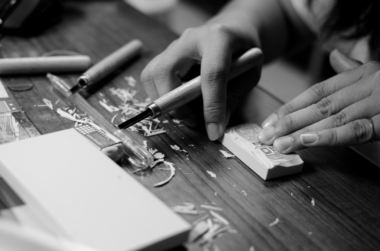 Lino Printing Carving a Linoleum Block