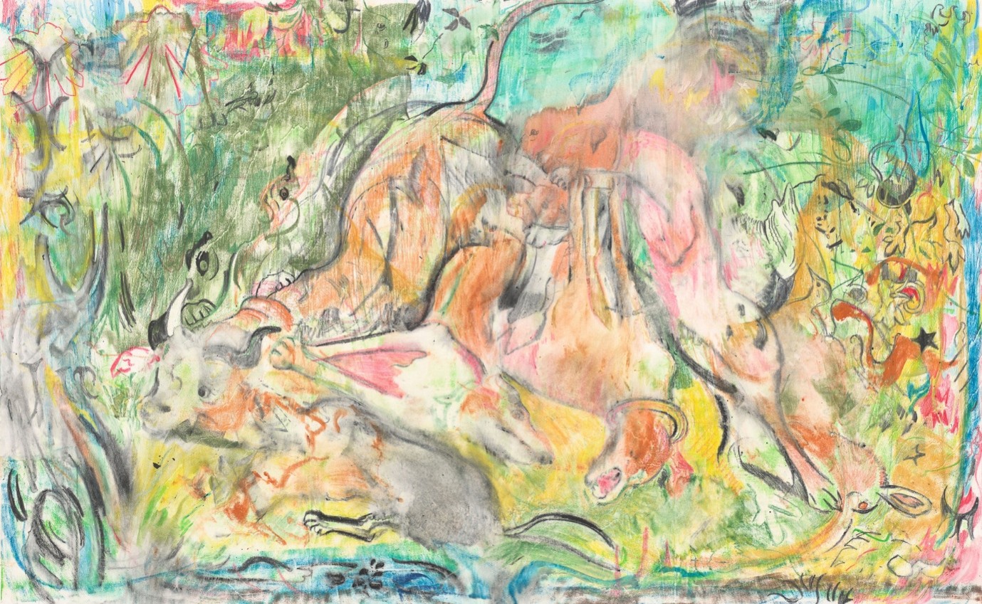 Oscar Murillo mixed-media artwork Oscar Murillo mixed-media artwork featuring painted marks and layered fabric surfaces